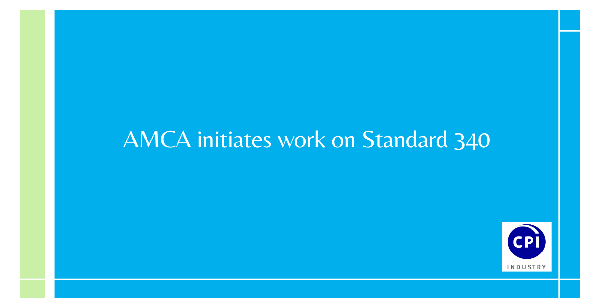 AMCA initiates work on Standard 340